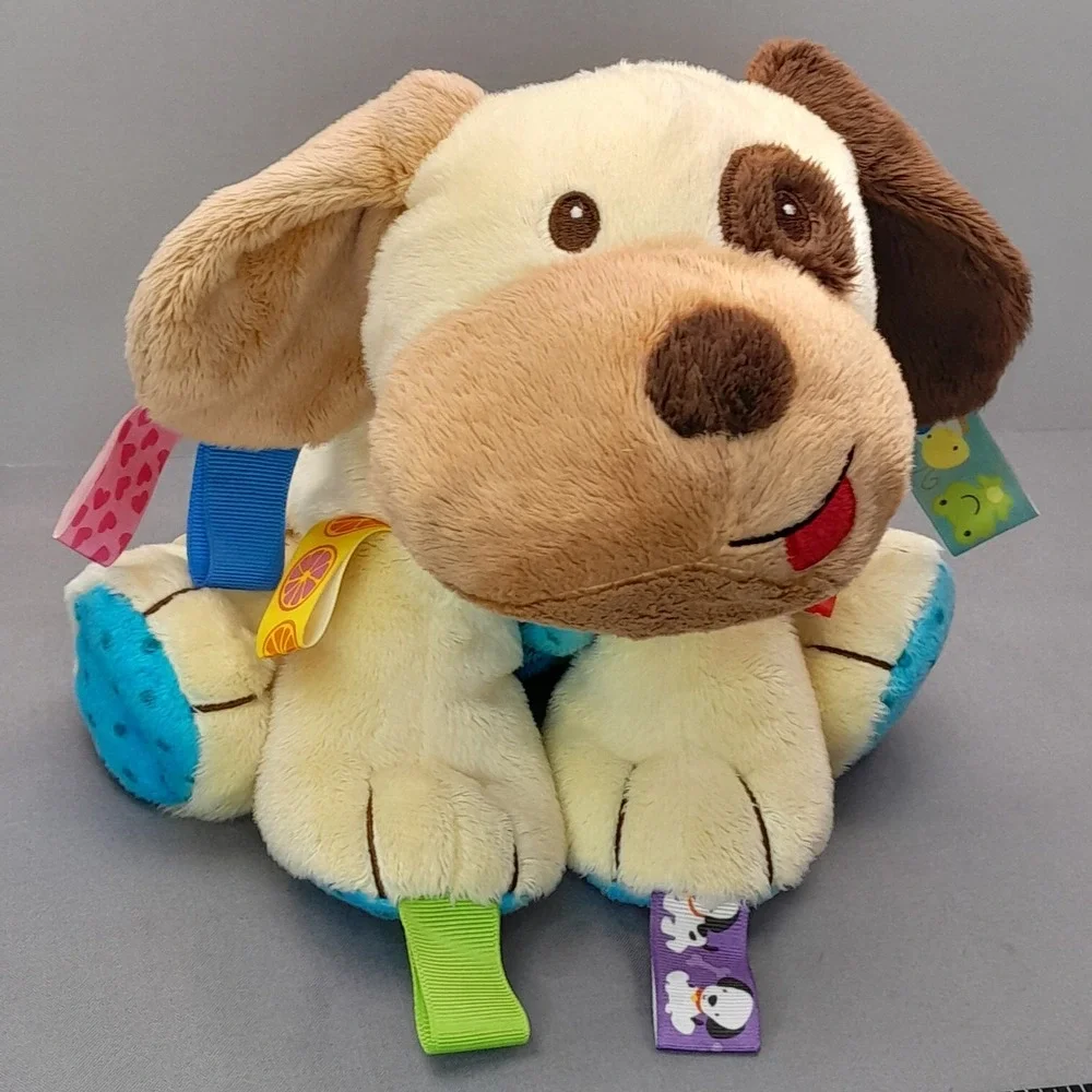 Taggies Yellow Puppy Dog Baby Lovey Security Blanket Rattle 10
